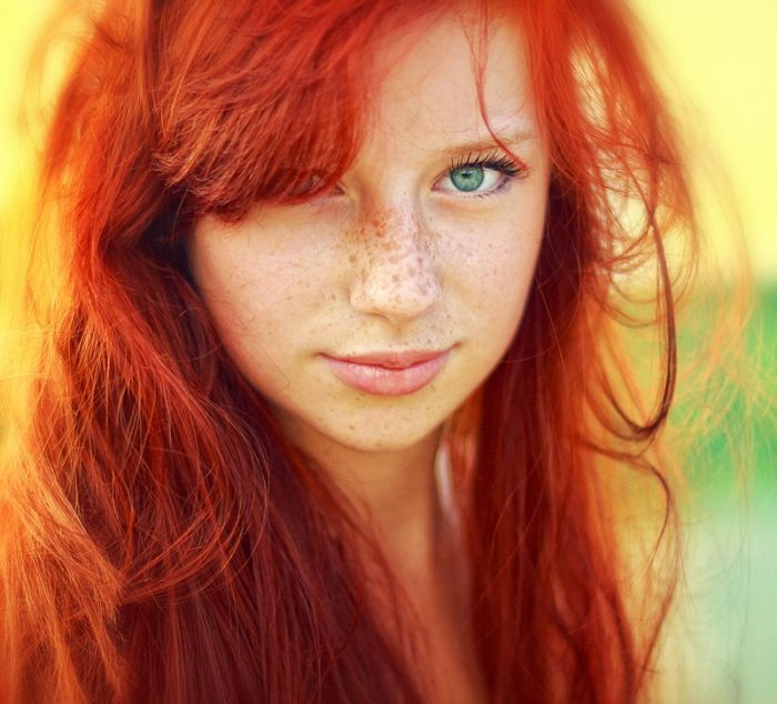 Милые девушки с огненно-рыжими волосами (104 фото)